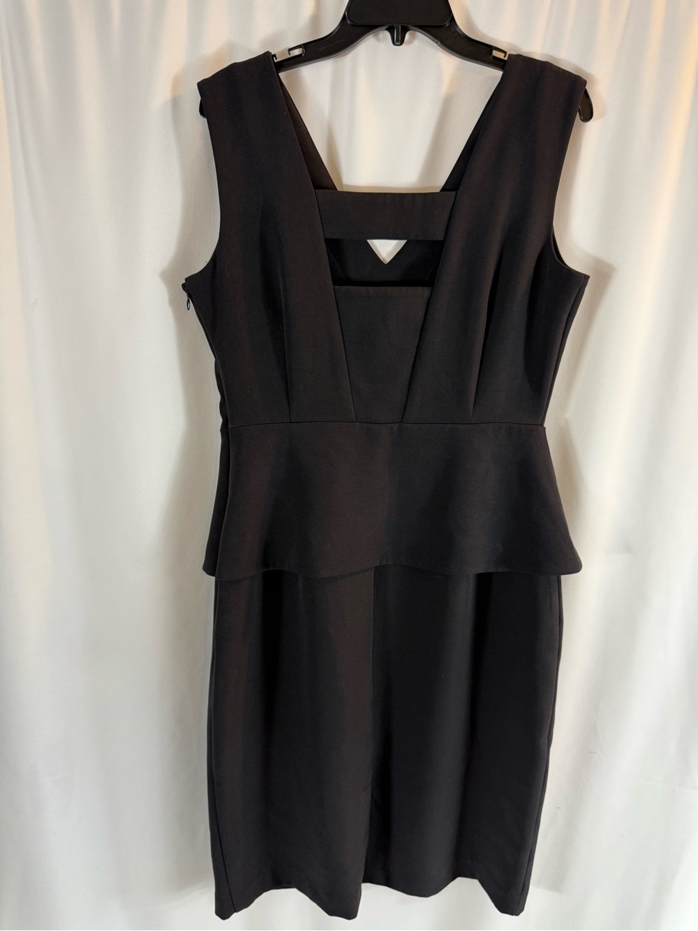 Metaphor Black Sleeveless Peplum Midi Dress size:  12